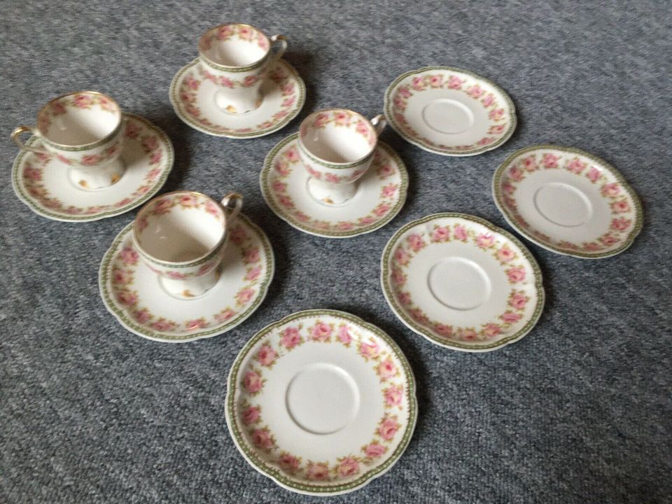 Théodore Haviland Limoges Porzellan Rose 8x Untertasse 4x Tasse in Osloß