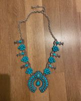 Boho Kette Türkis Silber Modeschmuck Sommer boho Hippie Gypsy 70s Nordrhein-Westfalen - Essen-West Vorschau