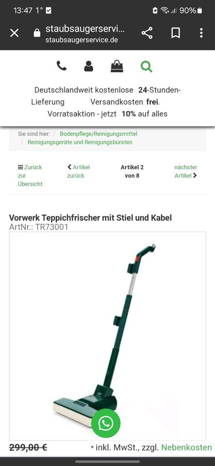 Vorwerk Teppich Reiniger in Wiemersdorf