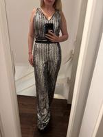 Party 21 Glitzer Jumpsuit Pailletten Silber-Schwarz Düsseldorf - Garath Vorschau