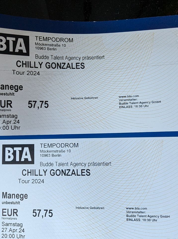 Chilly Gonzales 27.04.24, 2 Tickets für Tempodrom in Berlin