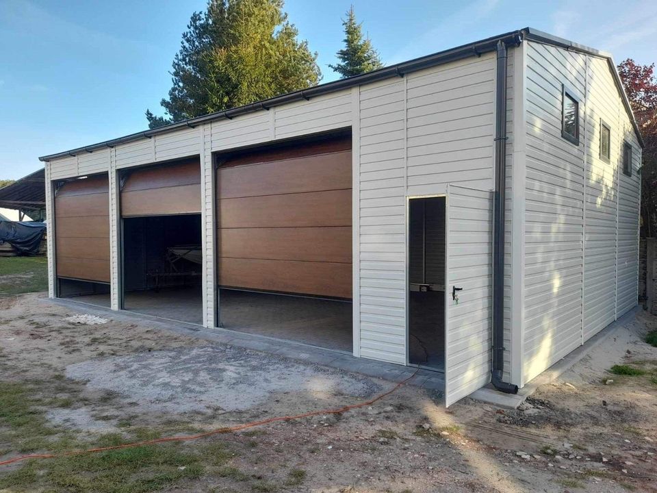 Blechgarage Leichtbauhalle Lager 12x8m Sektionaltor Aufbau GRATIS in Bad Wurzach