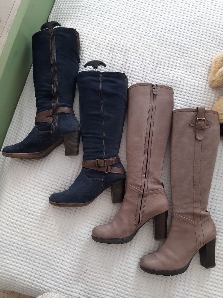 Stiefel Schaft Leder 38 Tamaris blau + Geox beige/rose in Treuchtlingen