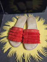 Marc Cain Pantolette Gr 36 Leder rot Fransen Marccain Sandale Nordrhein-Westfalen - Wilnsdorf Vorschau