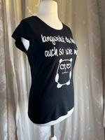 Blind Date schwarz weißes T-Shirt mit Spruch Gr. L / 40 Sachsen-Anhalt - Bernburg (Saale) Vorschau