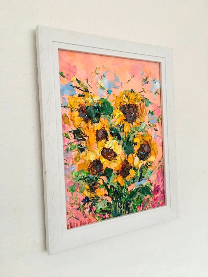 Ölgemälde auf Malkarton „Sonnenblumen“ in Bremen