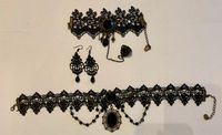 3-tlg. Schmuck-Set, Gothic/Vintage/Punk aus Spitze, schwarz Rheinland-Pfalz - Trassem Vorschau