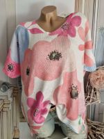 Tunika Pullover Feinstrick Blumenprint NEU Italy Kurzarm 40 42 44 Nordrhein-Westfalen - Mönchengladbach Vorschau