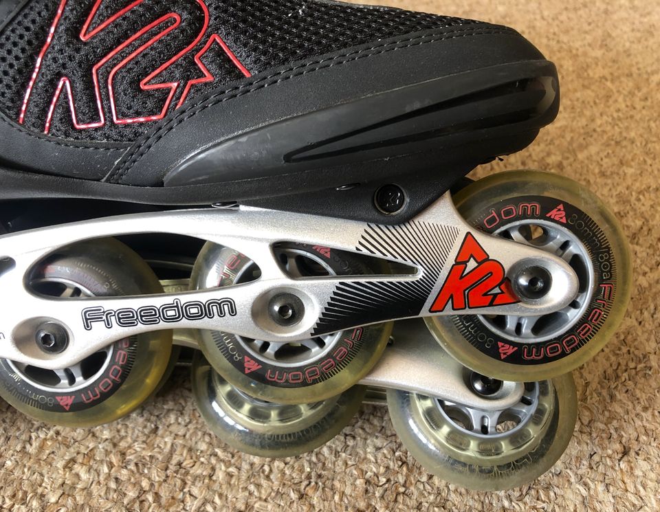 K2 Freedom M Inline Skates Inliner schwarz rot 44 nur 3x gefahren in Greifswald