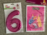 Zahlen Ballon Sticker 6 pink neu und 4 Prinzessinnen Tüten Niedersachsen - Sarstedt Vorschau