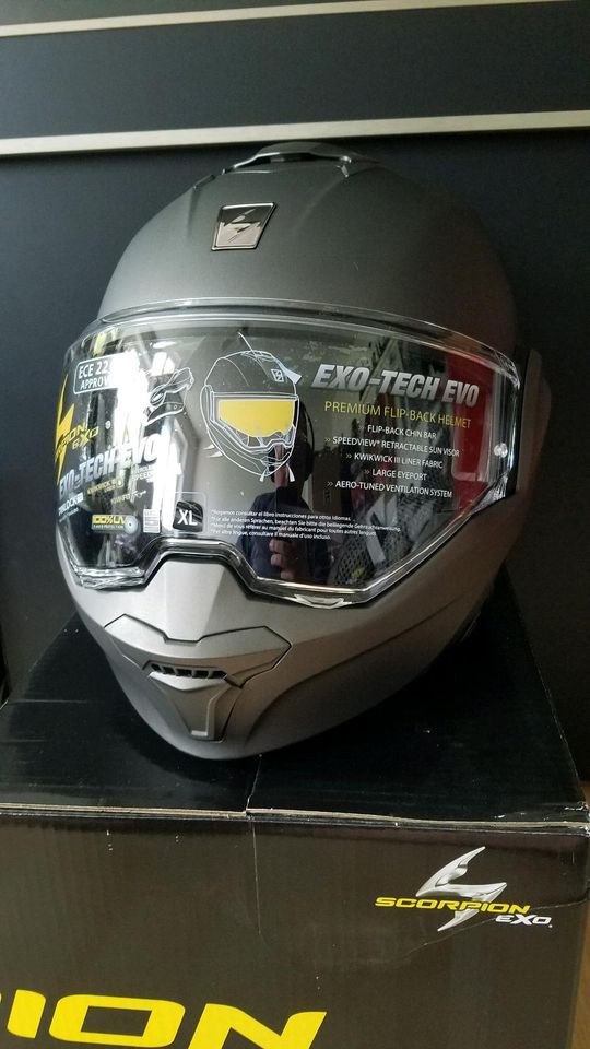 Motorradhelm Helm Scorpion Exo-Tech Solid Klapphelm XL Grau matt in Hamburg