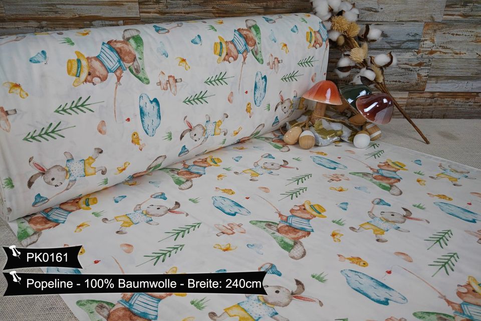 Baumwollstoff Doppelbreit 240cm VERSANDFREI Popeline Weihnachtsstoffe Stoffe Meterware ab 50cm Baumwolle Bastelstoffe Kinderstoffe Babystoff Patchwork Basteln Dekostoffe Deko Stoff Tiere Kategorie 1 in Leipzig