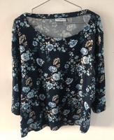 Janina 3/4 Shirt blau mit Blumen Muster floral 44 Bayern - Burgau Vorschau