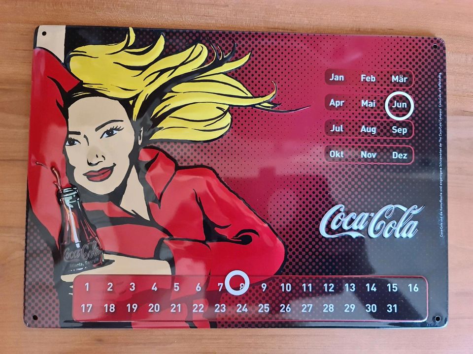 Blechschild Kalender Coca Cola neu in Sondershausen