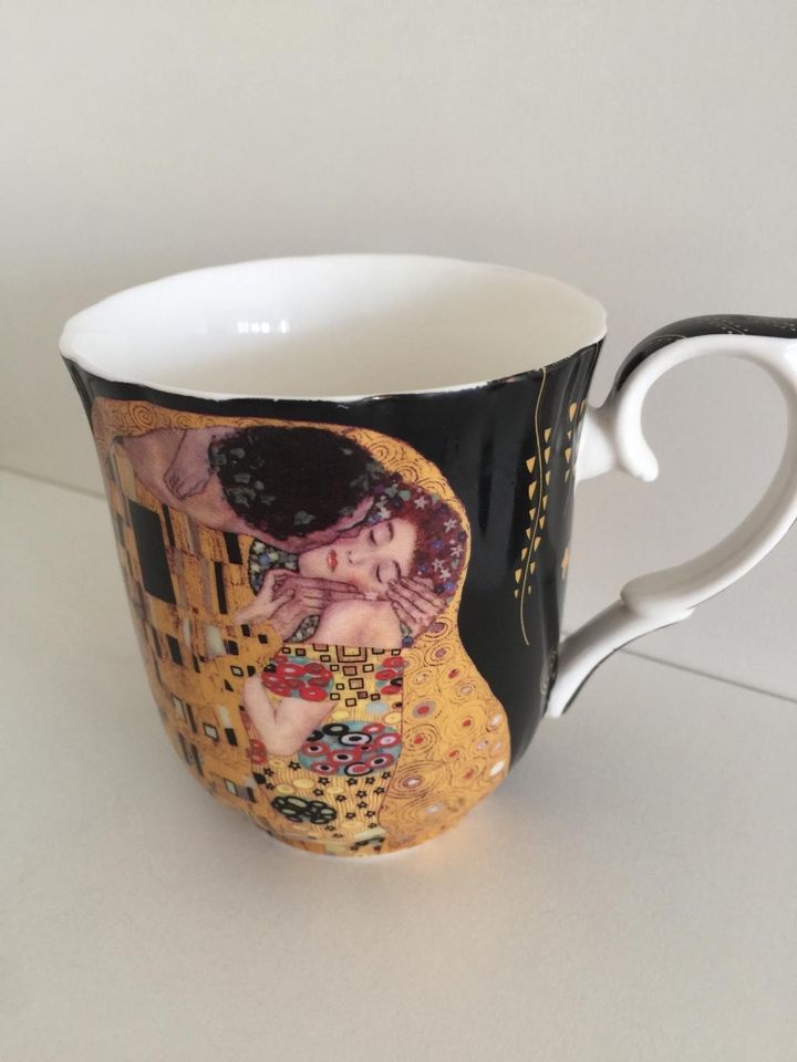 Gustav Klimt Konvolut 3 Teile Sektglas, Kaffeetasse und Bildband in Erlangen