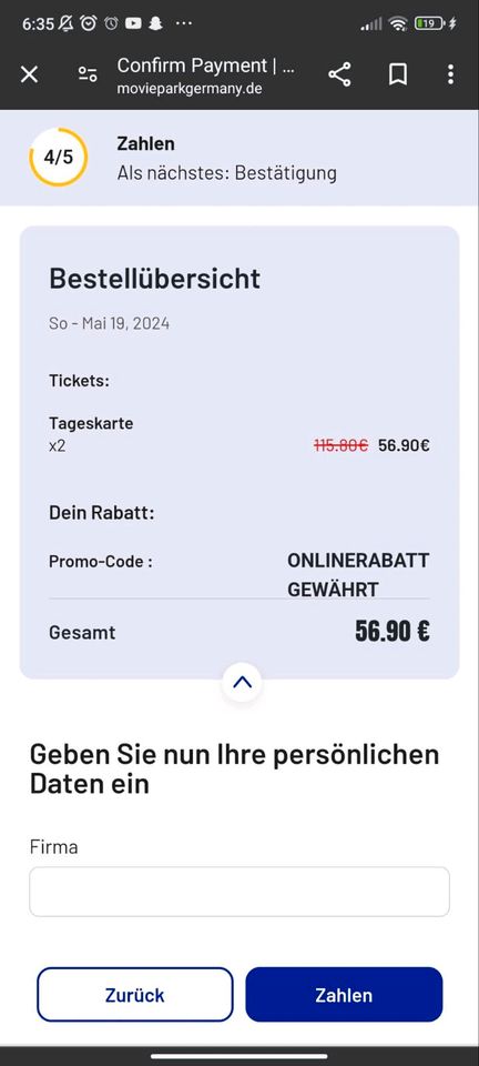 Movie Park Gutschein Rabatt Code ❤️ 28.45€❤️50%sparen 1-10Persone in Bochum