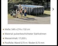 Pool, Intex Frame 549x174x132 NEU ! Rheinland-Pfalz - St Katharinen Vorschau