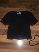schwarzes rückengeschnürtes T-shirt Bayern - Neunburg Vorschau