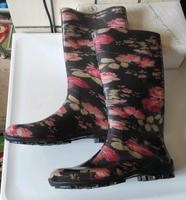 Damengummistiefel, Gummistiefel schwarz mit Rosen - Gr. 41 Sachsen - Rabenau Vorschau