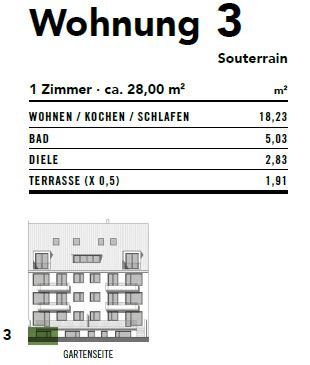 1-Zimmer Wohnung in Neuehrenfeld - Erstbezug nach umfassender Renovierung - WE 3 in Köln