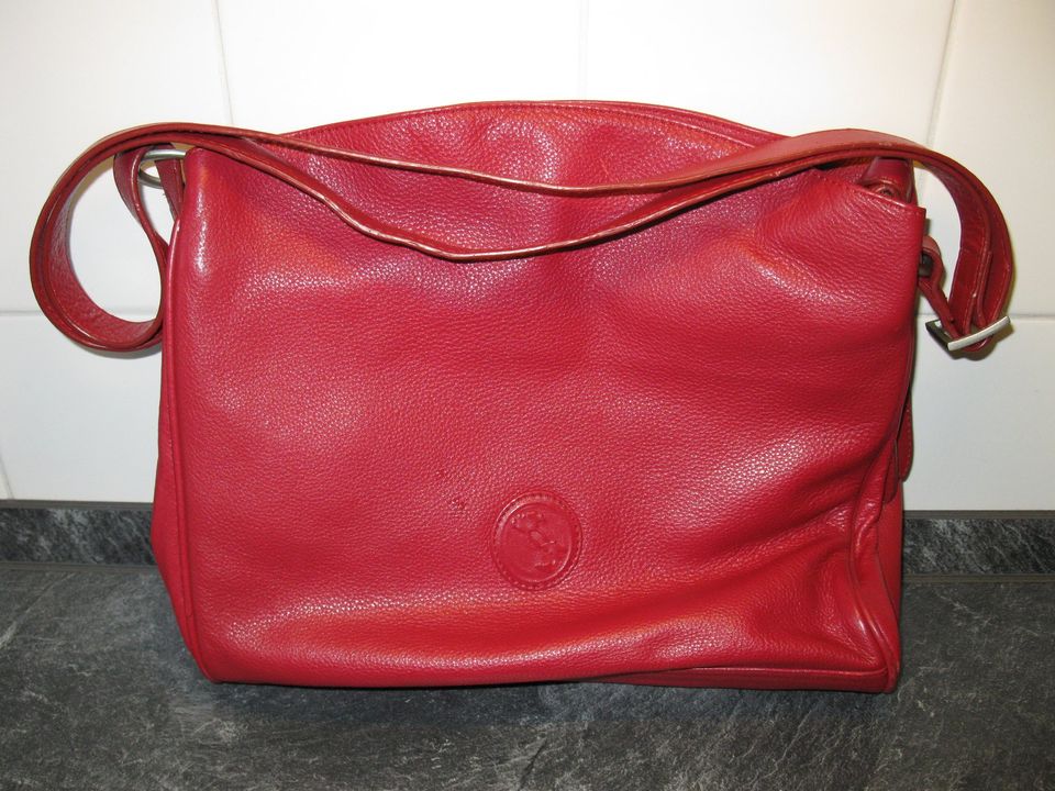 Tasche Leder VERA PELLE, rot, Breite 30 cm; Höhe 26 cm,Tiefe 9 cm in Berlin