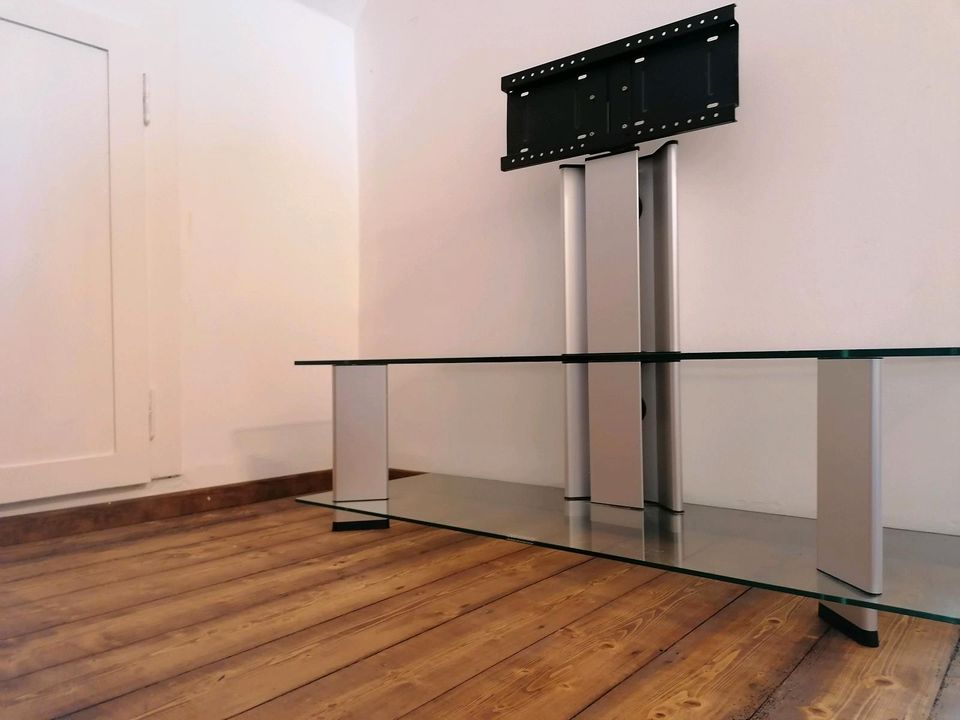 Fernsehen Tisch aus Glas 125x45cm mit Fernsehen stender in Sundern (Sauerland)