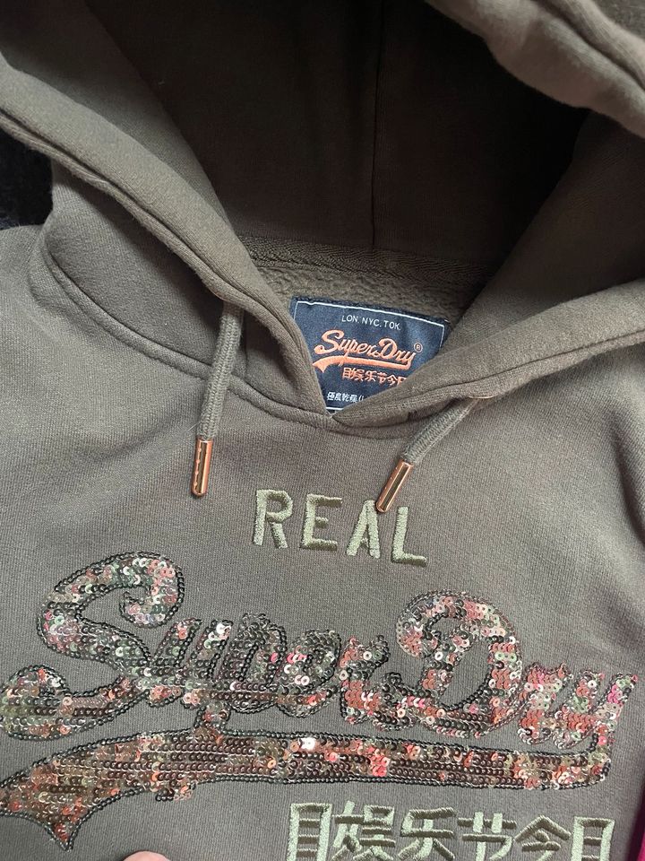 Superdry Hoodie 36 38 S Pink Khaki Rosé Glitzer wNEU in Poyenberg