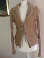 Hallhuber, Donna Strickjacke,Ledermix,36, beige braun Brandenburg - Leegebruch Vorschau