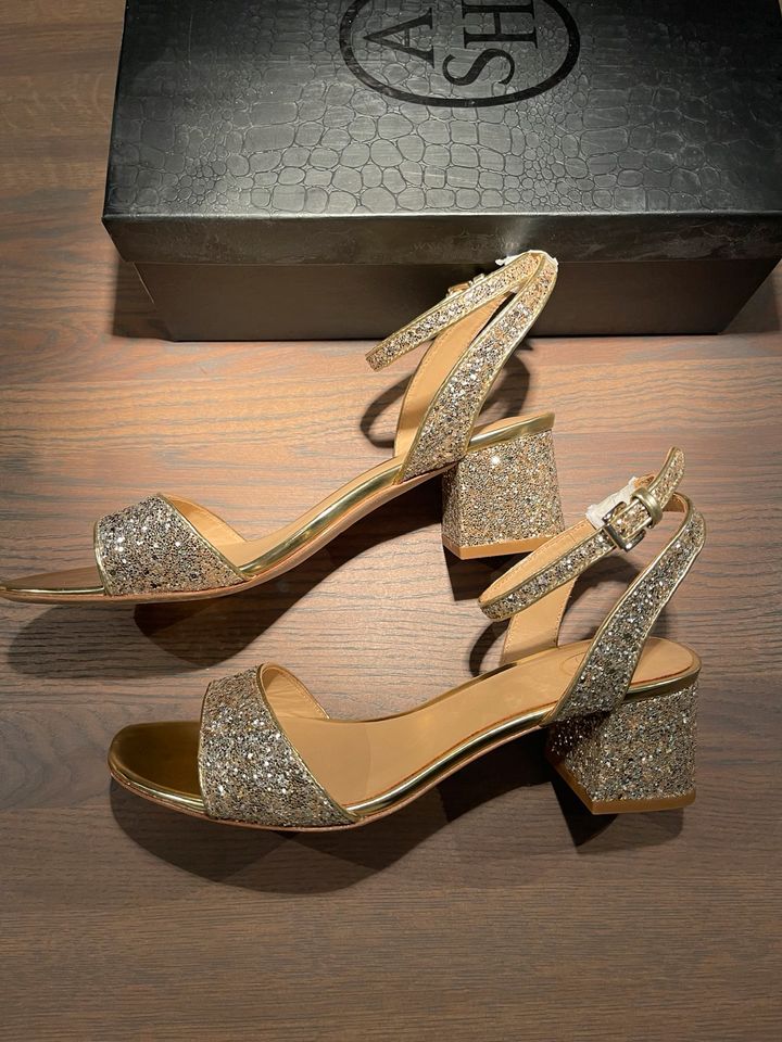 Ash Sandalette Riemchensandale Gold Glitzer Glamour Gr. 39 NEU in Hamburg