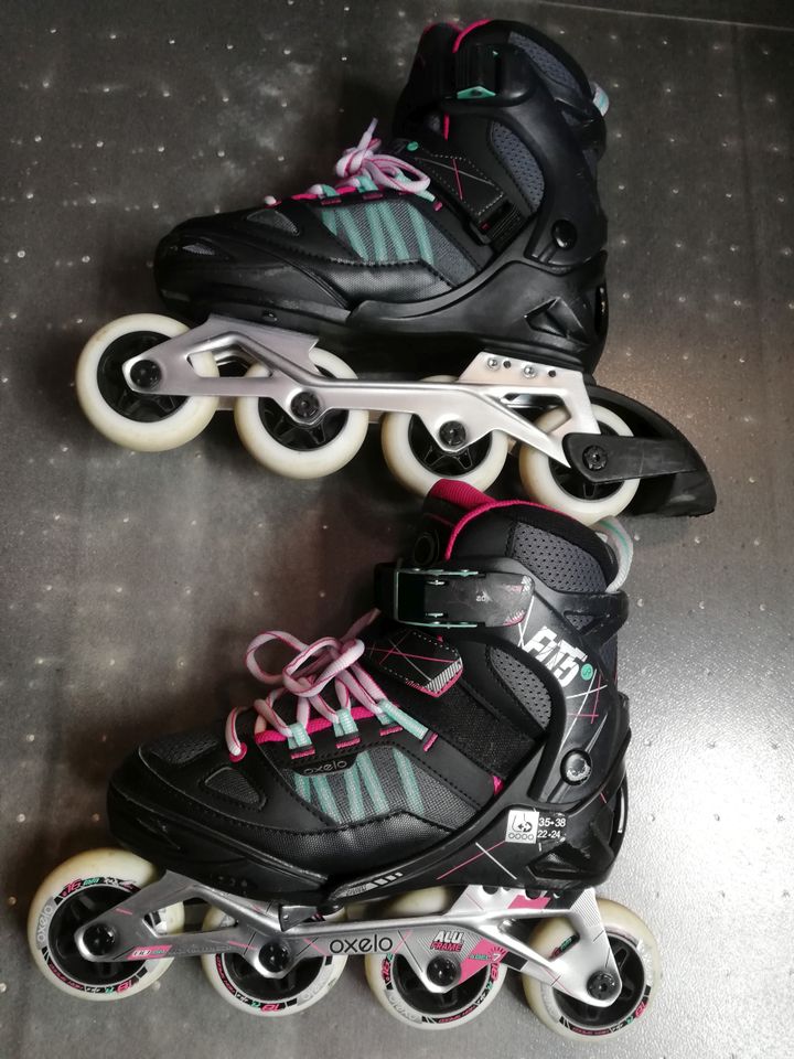 OLEXO Kinder Inlineskates schwarz, grau, pink Gr 35-38 in Wuppertal