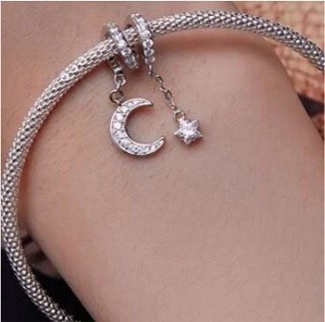 Kettenanhänger Bead Mond Stern Silber 925 Armband oder Kette❤️ in Werne