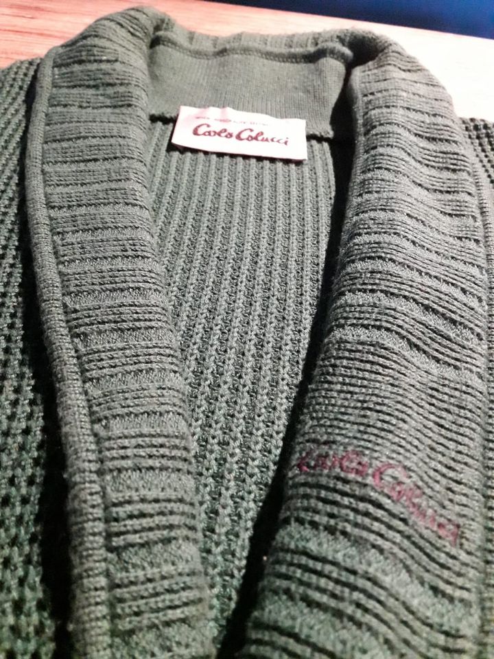 Carlo Colucci Herren-Strickjacke grün Größe 50/M Original Vintage in Köln