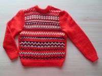 Kinder roter Strickpullover Unikat Handarbeit Gr. ca.92 98 Bayern - Issigau Vorschau