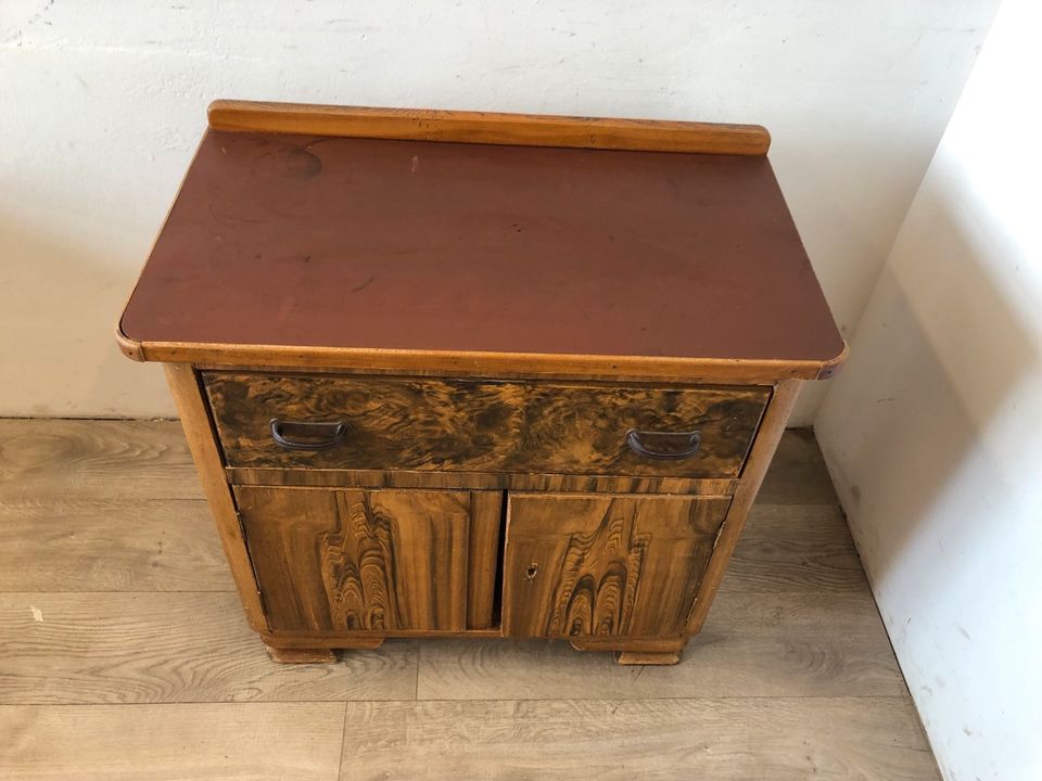 #A Anrichte Kommode Sideboard Badschrank Antik Holz Waschschrank in Burgstädt