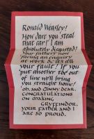 Ronald Weasley Heuler Harry Potter Deko Brief Bayern - Coburg Vorschau