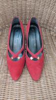 Vintage 90s Pumps Högl Heels mit Riemchen gold rot Wildleder 37 Dresden - Gorbitz-Ost Vorschau