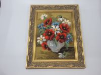 Vintage Gobelin Bild Blumen in Vase 31 x 25 cm - 25 Euro* Nordfriesland - Hattstedt Vorschau