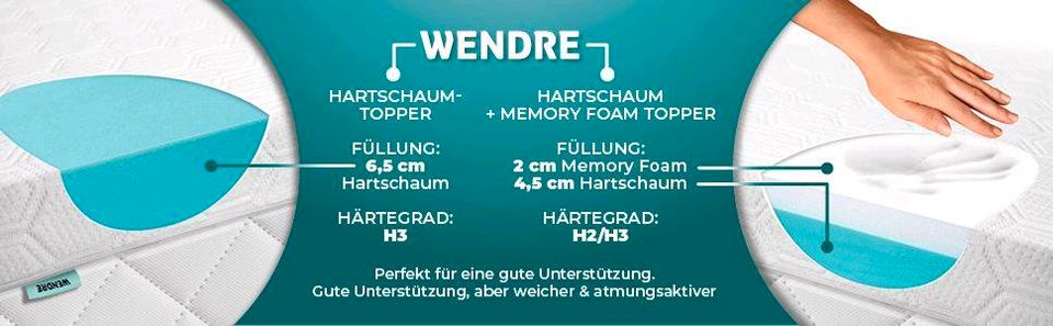 WENDRE 2-in-1 Matratzen Topper 200x200cmx7cm Visco & Kaltschaum in Aschersleben