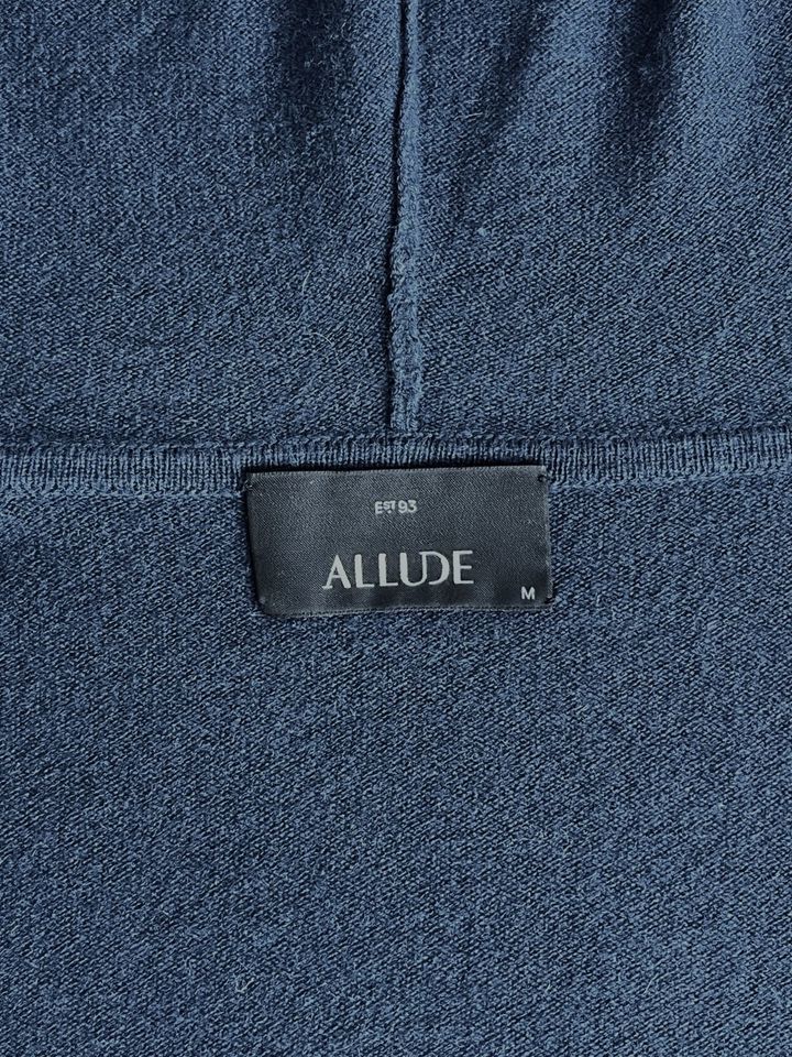 Allude Cashmere Strickjacke mit Reißverschluss und Kapuze blau in Wiesbaden