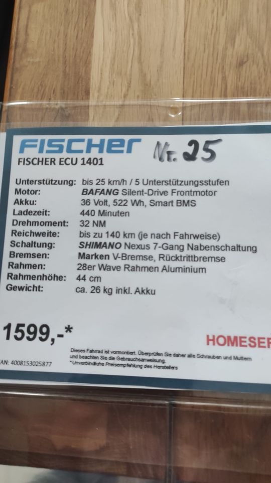 Fahrrad Fischer ECU 1401 in Rietberg