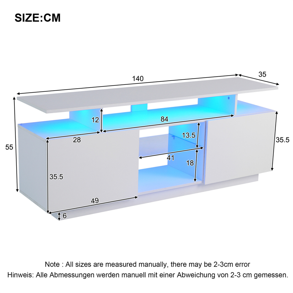 TV Schrank LED Lowboard Sideboard Fernsehschrank Fernsehtisch in Merenberg