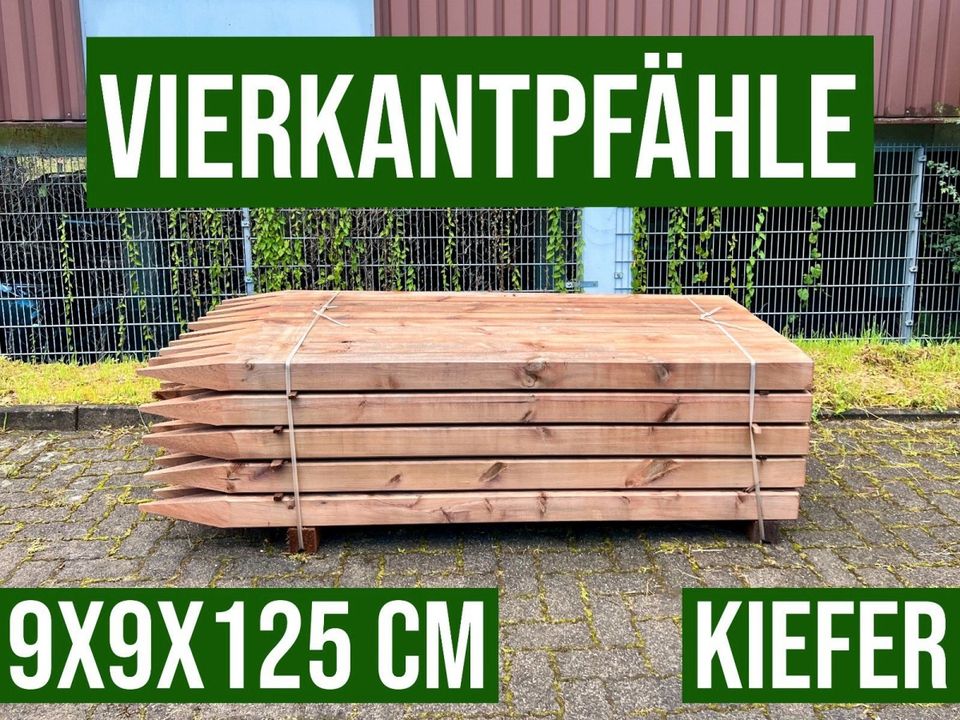 Vierkantpfosten Zaunpfosten Holzpfosten Kiefer - 9x9x125 - KDI in Lennestadt