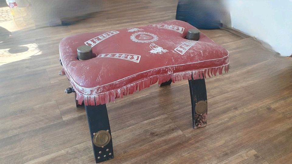 Handgemachter Sitzt-Kamel Hocker Antik Fuss Stuhl-sofa Vintage in Braunschweig