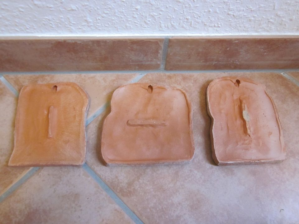 3 mediterrane Terracotta Bilder in Dägeling