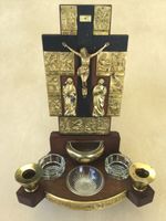 Hausaltar Jesuskreuz mit Weihwasser und Kerzenhalter Bayern - Hafenlohr Vorschau
