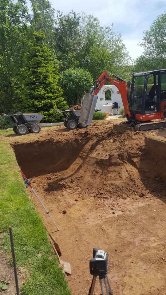 Baggerarbeiten Fundamente Hauswände und Keller ausschachten in Xanten