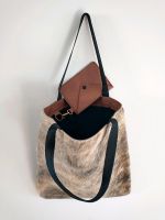 Ledertasche Umhängetasche Fell und Nappa, beige/braun, neu Hessen - Hanau Vorschau