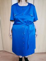Blaues Kleid mit Knopfleiste und Schnürung Größe 52 Sachsen-Anhalt - Rogätz Vorschau