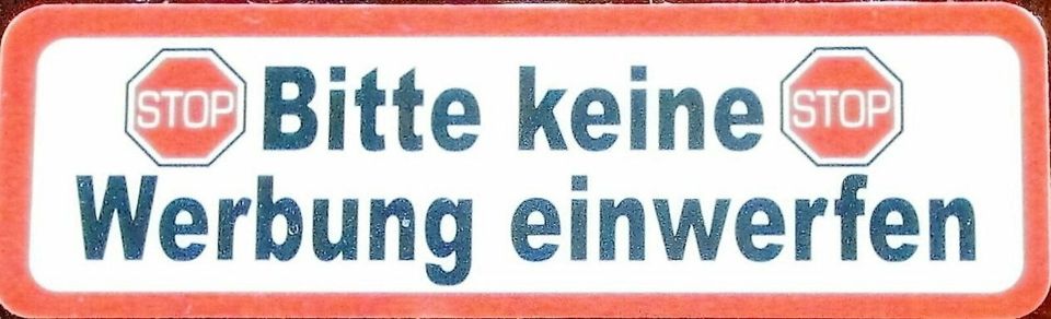 Bitte keine Werbung Hinweisschild Aufkleber Briefkasten Klingel in Malsburg-Marzell