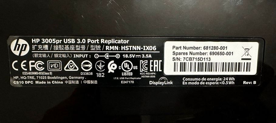 HP 3005pr USB 3.0 Port Replicator Dockingstation in Bochum